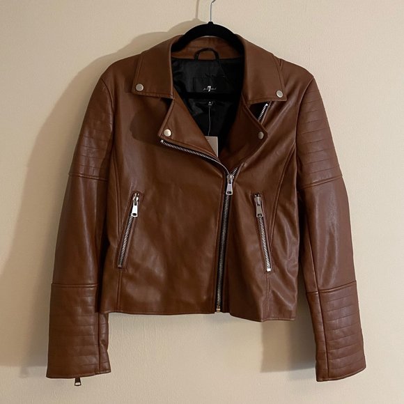 7 For All Mankind Brown Vegan Leather 